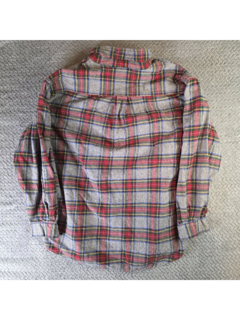 Vintage Northern Reflections Mens XL Gray Red Green Blue Plaid Flannel Shirt 100 - Picture 9 of 10